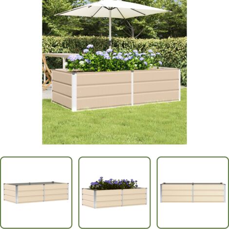 vidaXL Vaso da giardino -  Fioriera Avorio 160 x 80 x 45 cm Acciaio