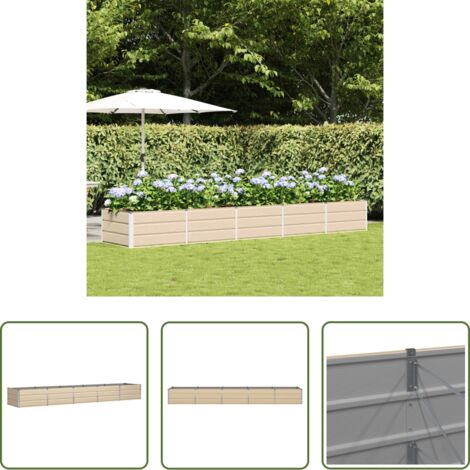 vidaXL Vaso da giardino -  Fioriera Avorio 400 x 80 x 45 cm Acciaio