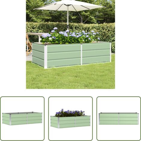 vidaXL Vaso da giardino -  Fioriera Verde 160 x 80 x 45 cm Acciaio