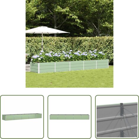 vidaXL Vaso da giardino -  Fioriera Verde 400 x 80 x 45 cm Acciaio