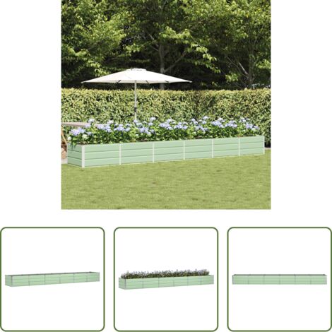 vidaXL Vaso da giardino -  Fioriera Verde 480 x 80 x 45 cm Acciaio