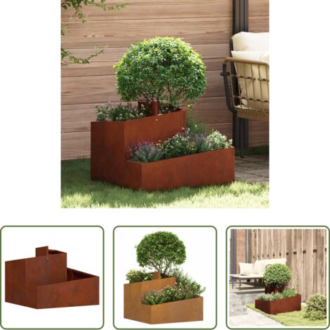 vidaXL Vaso da giardino moderno -  Vaso da giardino Marrone 60 x 60 x 50 cm