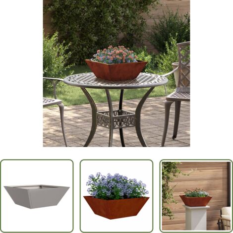 vidaXL Vaso da giardino moderno -  Vaso da giardino Ruggine 40 x 40 x 15 cm