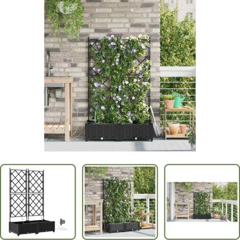 vidaXL Vaso da giardino -  Vaso da giardino 2 pcs Nero Acciaio