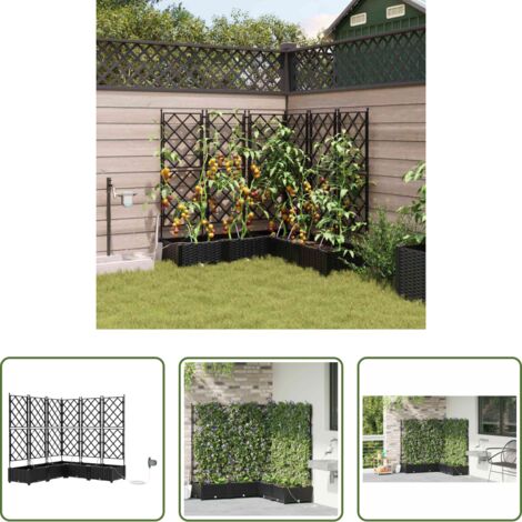 vidaXL Vaso da giardino -  Vaso da giardino 5 pcs Nero Acciaio
