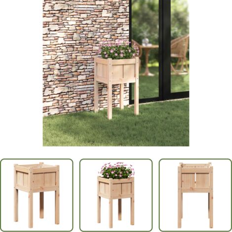 vidaXL Vaso da terrazzo -  Vaso da giardino Natura 40 x 40 x 70 cm Pino massello