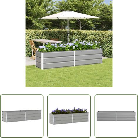 vidaXL Vaso esterno -  Fioriera Grigio chiaro 480 x 50 x 45 cm Acciaio zincato