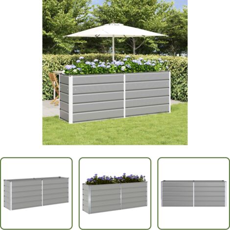 vidaXL Vaso esterno -  Fioriera Grigio chiaro 480 x 50 x 45 cm Acciaio zincato
