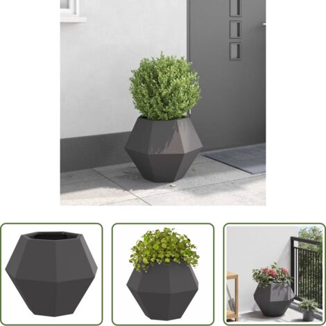 vidaXL Vaso esterno -  Fioriera Nero 50 x 50 x 40 cm Acciaio