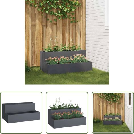vidaXL Vaso esterno -  Vaso da giardino Antracite 100 x 60 x 45 cm