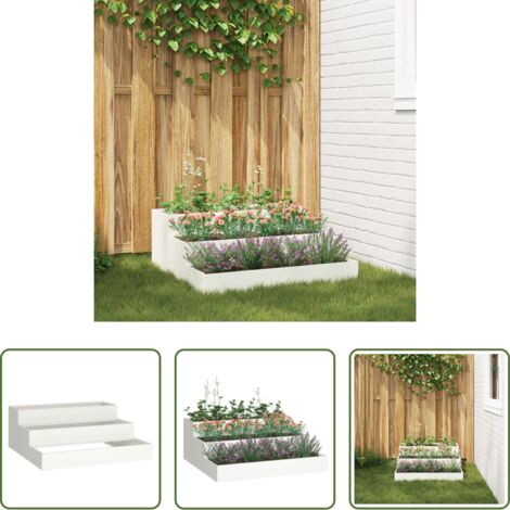 vidaXL Vaso esterno -  Vaso da giardino Bianco 90 x 90 x 35 cm
