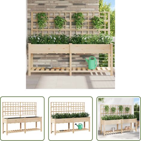 vidaXL Vaso esterno -  Vaso da giardino con lo scaffale Beige 203,5 x 54 x 152,5 cm