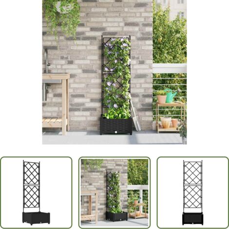 vidaXL Vaso esterno -  Vaso da giardino Nero 40 x 40 x 125,5 cm Acciaio
