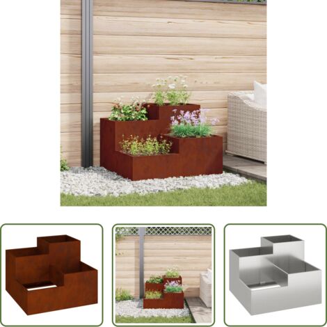vidaXL Vaso esterno -  Vaso da giardino Ruggine 100 x 100 x 60 cm