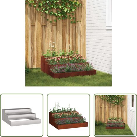 vidaXL Vaso esterno -  Vaso da giardino Ruggine 90 x 90 x 35 cm