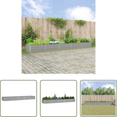 vidaXL Vaso moderno -  Fioriera Grigio chiaro 480 x 100 x 45 cm Acciaio zincato