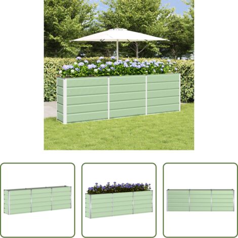 vidaXL Vaso per piante -  Fioriera Verde 160 x 40 x 75 cm Acciaio