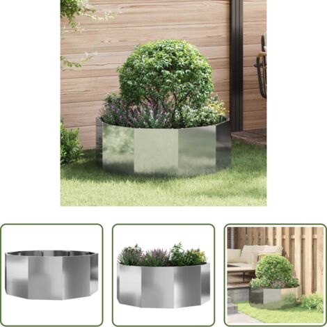 vidaXL Vaso rotondo -  Fioriera Argento 90 x 90 x 35 cm Acciaio zincato