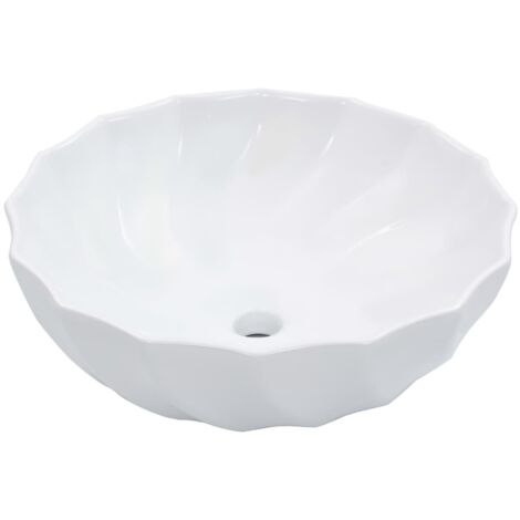 Vidaxl – Vasque à poser céramique blanche 46x17 cm – Installation au-dessus du comptoir – Design contemporain pour salle de bain