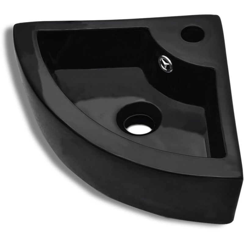 Vidaxl - Lavabo avec trou de trop-plein 45x32x12,5 cm Noir