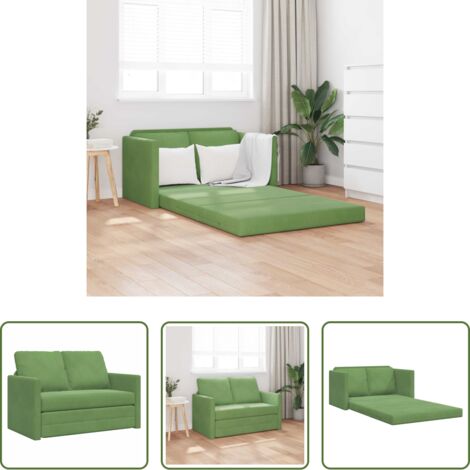 vidaXL Velluto morbido -  Divano letto Verde chiaro 204 x 122 x 60 cm Velluto