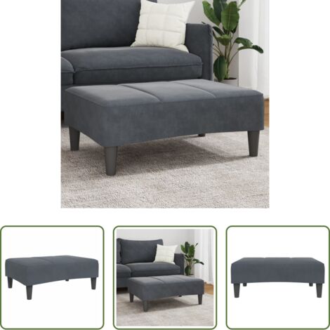 vidaXL Velours -  Repose-pied gris foncé 77x55x31 cm velours