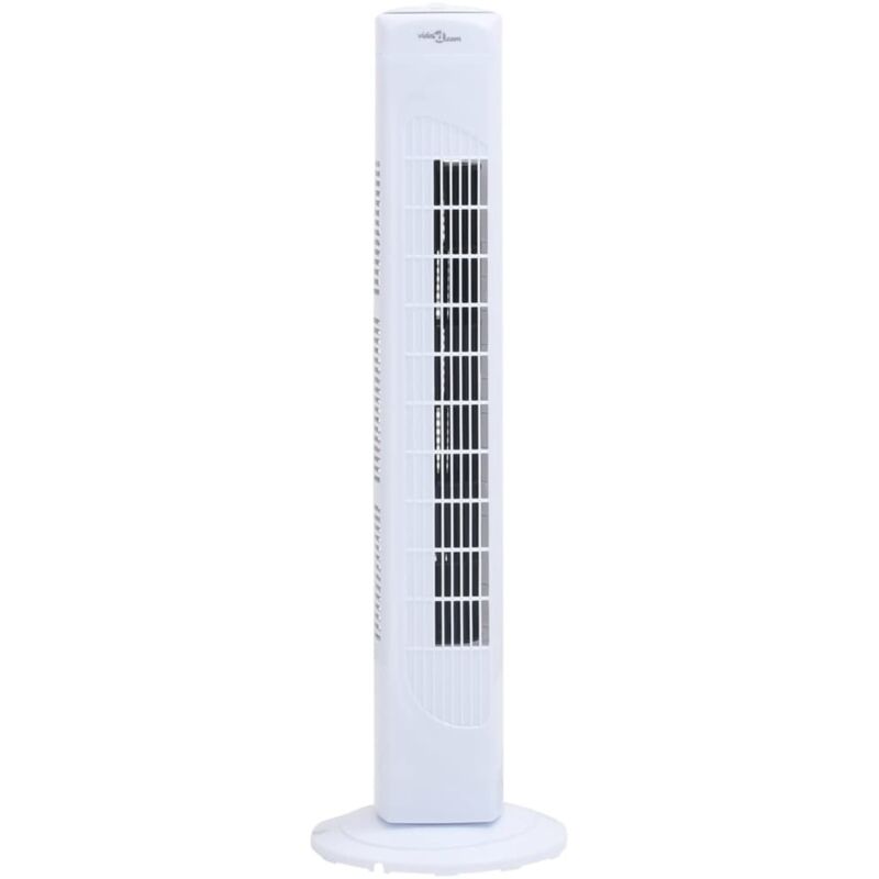

Ventilador de torre con temporizador Φ24x80 cm blanco - Negro - Vidaxl