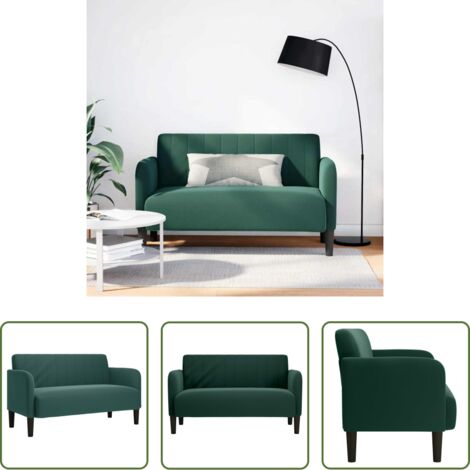 vidaXL Verde oscuro -  Sofá Loveseat verde oscuro 109 cm terciopelo