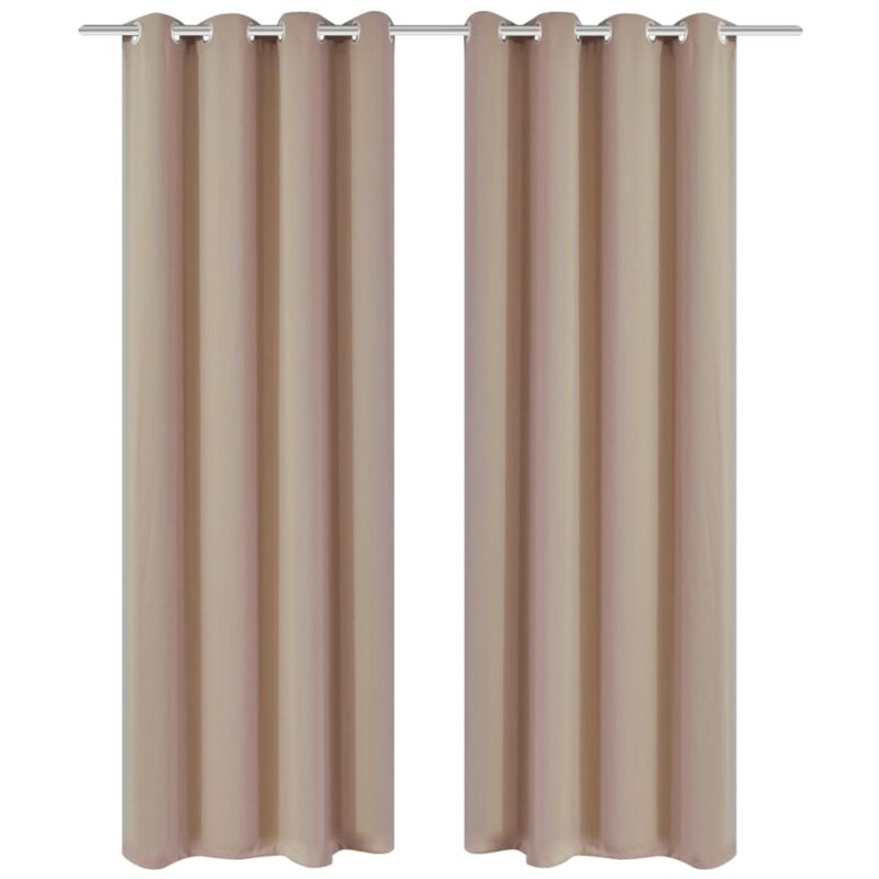 Verdunkelungsvorhänge 2 Stk. Mit Metallösen 135 X 175 Cm Creme Vidaxl