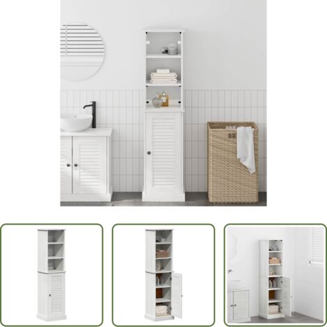 vidaXL Vetrina da bagno -  Set di mobili per il bagno VIGO 2 pcs Bianco e Bianco Antico