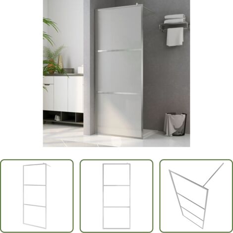 vidaXL Vetro smerigliato - Parete per Doccia Walk-in in Vetro Smerigliato ESG 100x195 cm