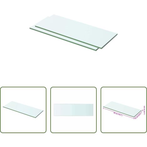 vidaXL Vetro temperato -  Mensole in Vetro Trasparente 2 pz 50x15 cm