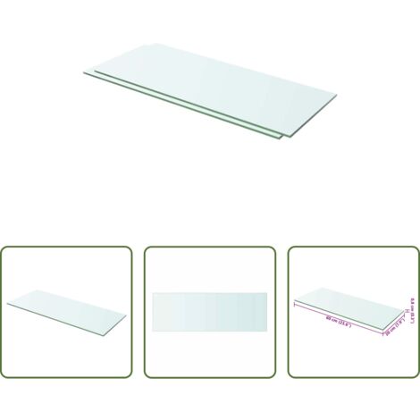 vidaXL Vetro temperato -  Mensole in Vetro Trasparente 2 pz 60x20 cm
