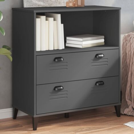 vidaXL VIKEN Bibliothèque gris anthracite 80x40x90cm bois