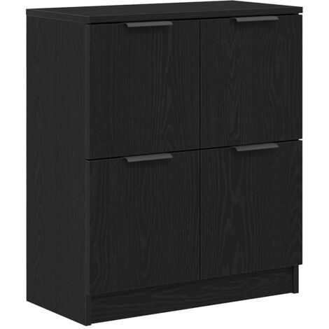 vidaXL Vitrina Roble Negro 60 x 30 x 70 cm Madera contrachapada