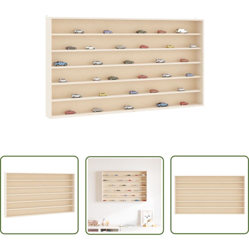 The Living Store - vidaXL Vitrine de collection en bois avec 6 étagères 80x8,5x55 cm