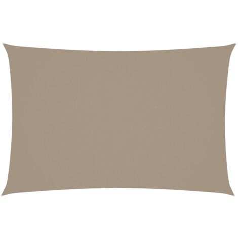 Vidaxl – Voile d'ombrage rectangulaire 2x4 m en tissu oxford taupe – Résistant aux UV et à l'eau – Fixation en acier inoxydable incluse