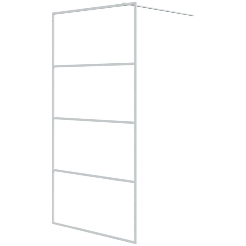 Vidaxl - Walk-in Shower Wall White 100x195 Cm Clear Esg Glass