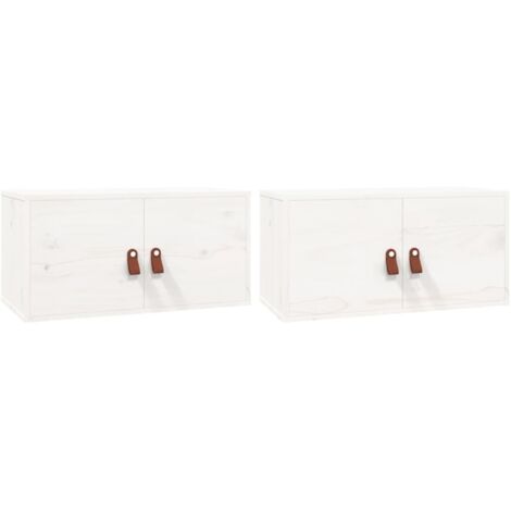 vidaXL Wall Cabinets 2 pcs White 60x30x30 cm Solid Wood Pine