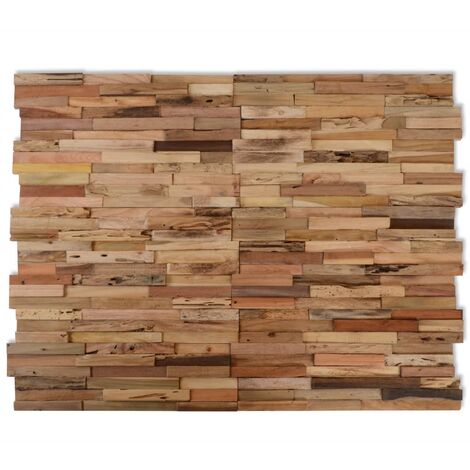 main image of "vidaXL Wall Cladding Panels 10 pcs 1.03 m² Recycled Teak Wood - Silver"