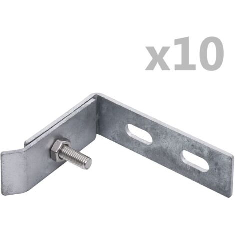 vidaXL Wall Corner Connector 10 Sets Silver