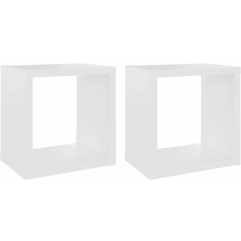 main image of "vidaXL Wall Cube Shelves 2 pcs White 22x15x22 cm - White"