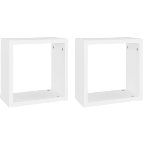 main image of "vidaXL Wall Cube Shelves 2 pcs White 30x15x30 cm - White"