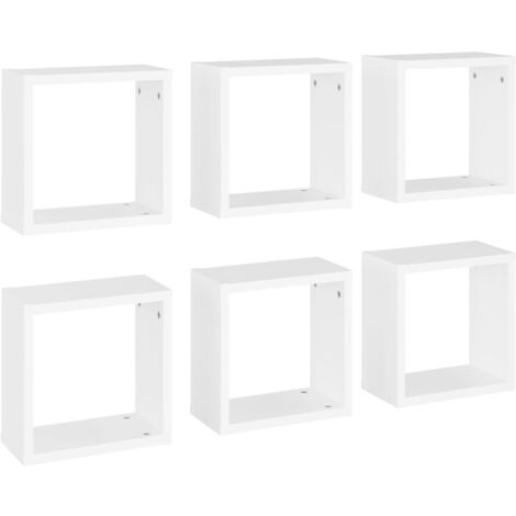 main image of "vidaXL Wall Cube Shelves 6 pcs White 30x15x30 cm - White"