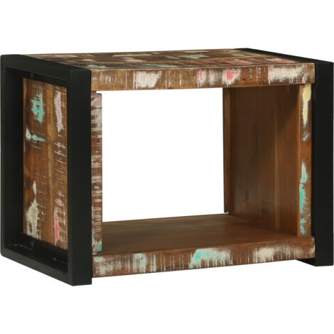 vidaXL Wall Cube with Storage Brown 55 x 35 x 40 cm Solid Reclaim Wood