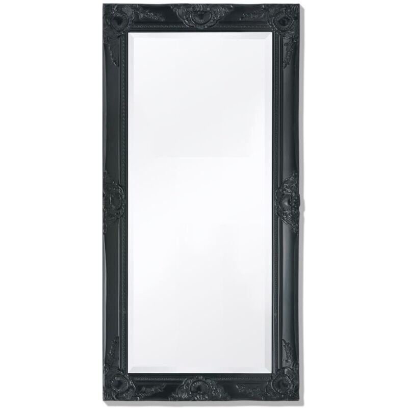 Wall Mirror Baroque Style 100x50 cm Black - VIDAXL