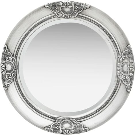 main image of "vidaXL Wall Mirror Baroque Style 50 cm Silver - Silver"
