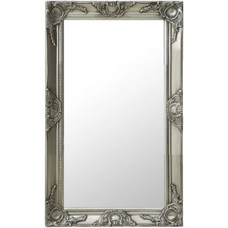main image of "vidaXL Wall Mirror Baroque Style 50x80 cm Silver - Silver"