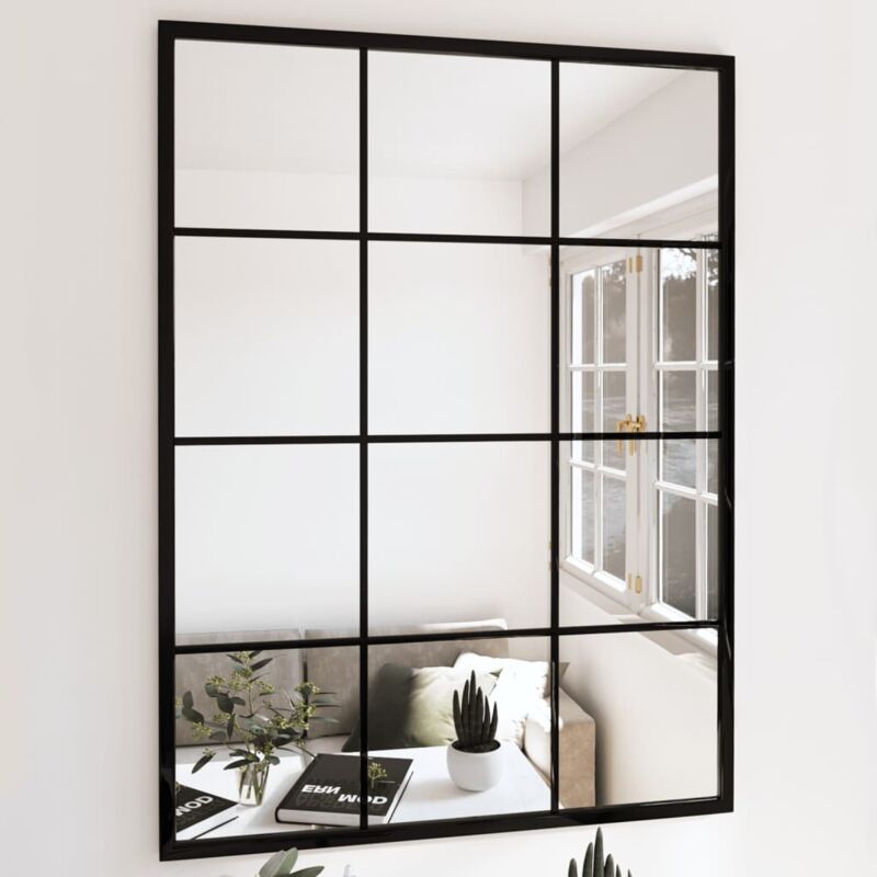 Wall Mirrors 3 Pcs Black 80x60 Cm Metal Vidaxl