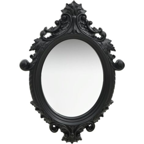 main image of "vidaXL Wall Mirror Castle Style 56x76 cm Black - Black"